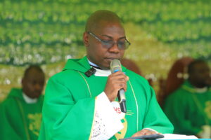 Fr. Peter Caxton Mayanja, C.S.C spoke about the importance of storytelling for ecological awareness in his Homily at Laudato Si Festival in Jinja